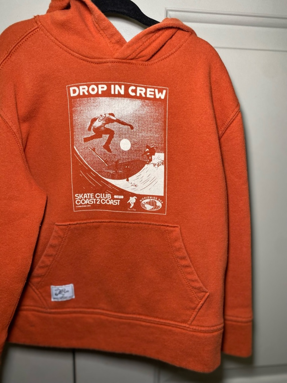Old Navy Orange 'Drop In Crew' Graphic Hoodie